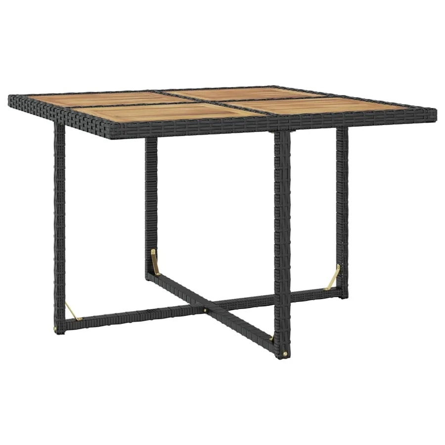 Ensemble à manger d'extérieur 9 pcs résine tressée et acacia - 9