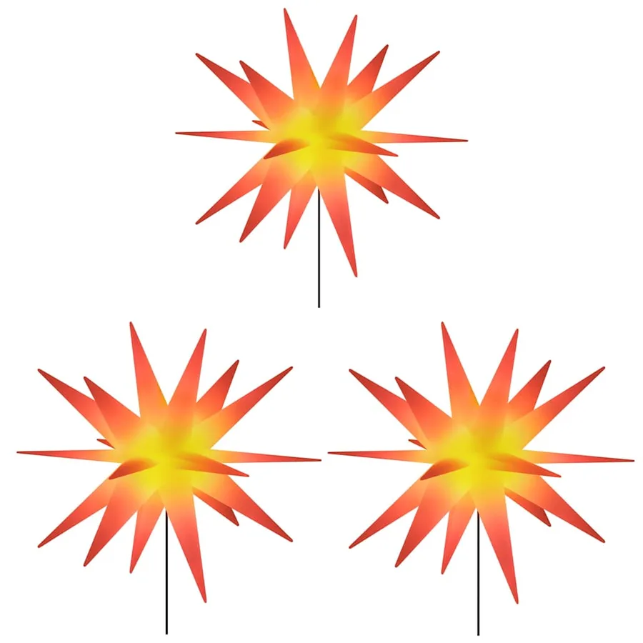 Lumières de Noël avec piquets 3 pcs LED pliable rouge 35 cm - 3