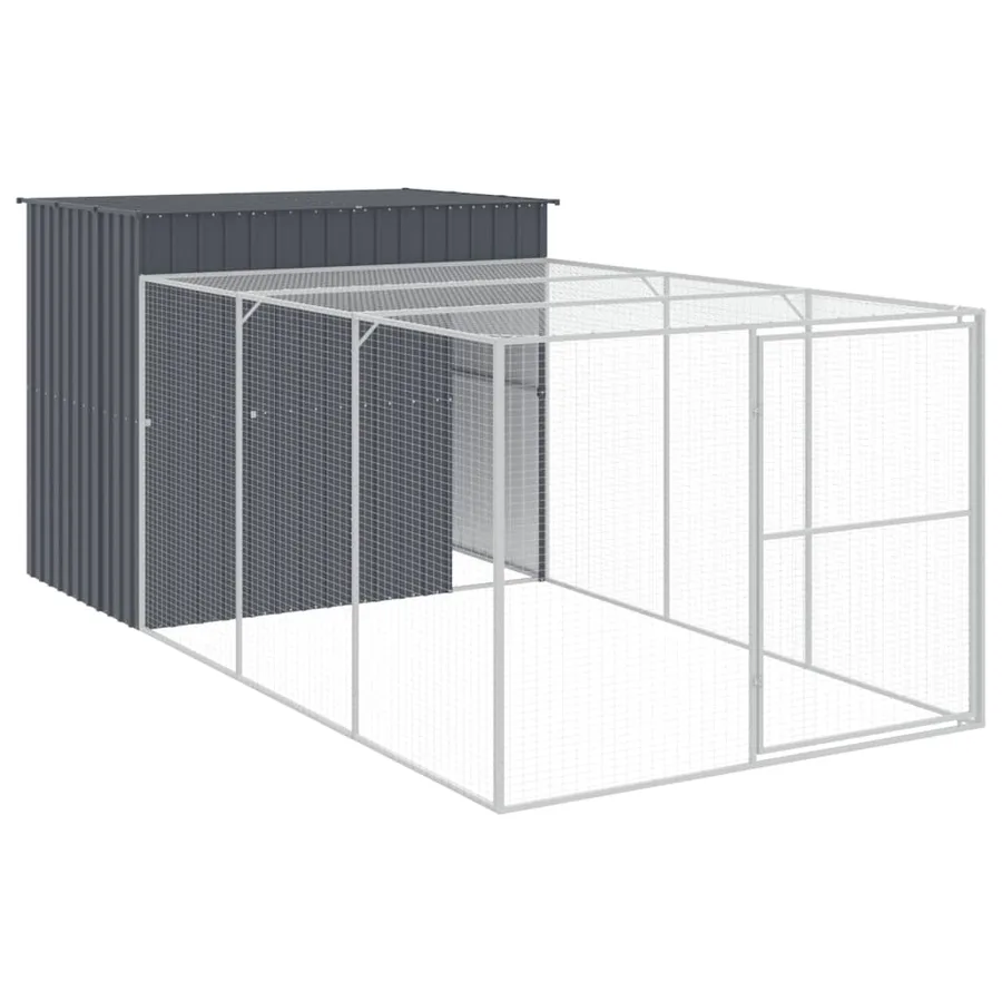 Niche pour chien avec cour anthracite 214x457x181 cm - 2