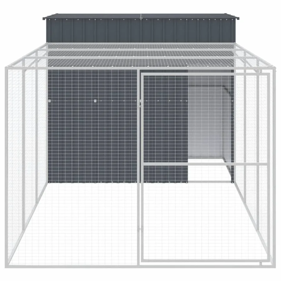 Niche pour chien avec cour anthracite 214x457x181 cm - 3