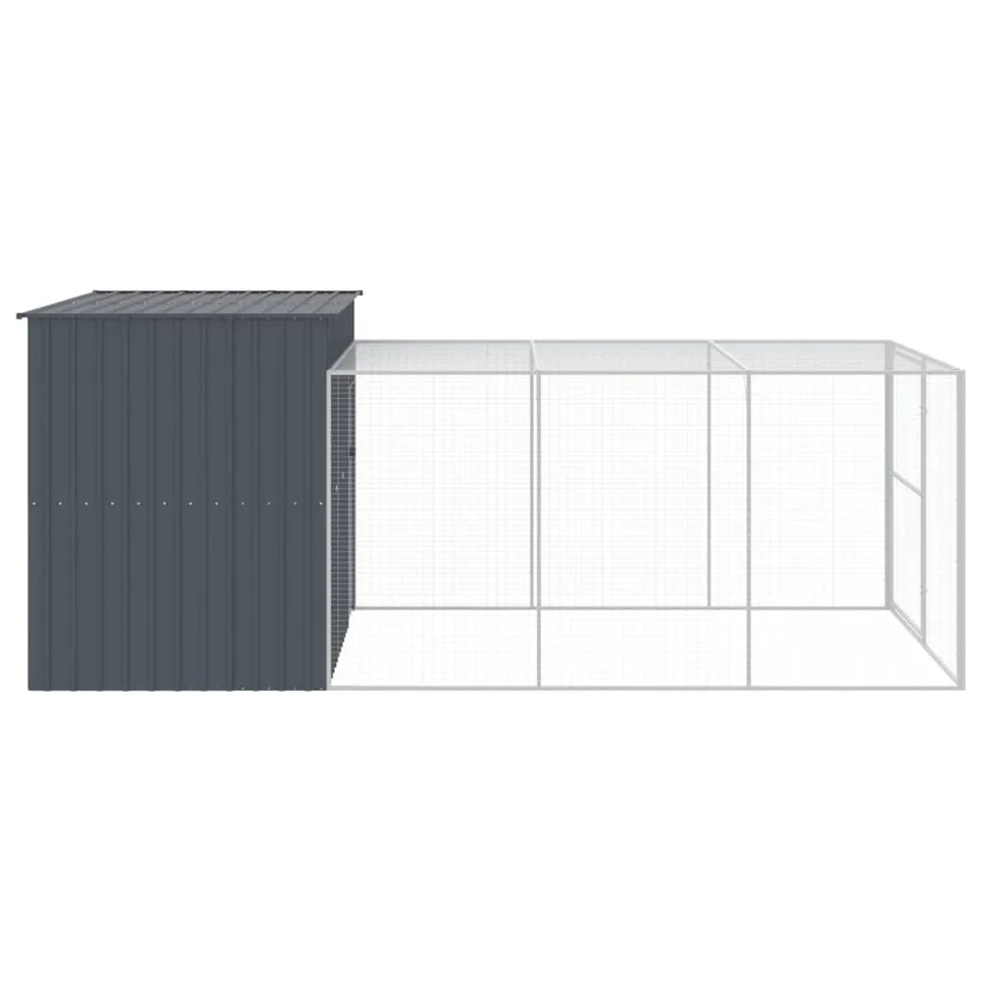 Niche pour chien avec cour anthracite 214x457x181 cm - 4