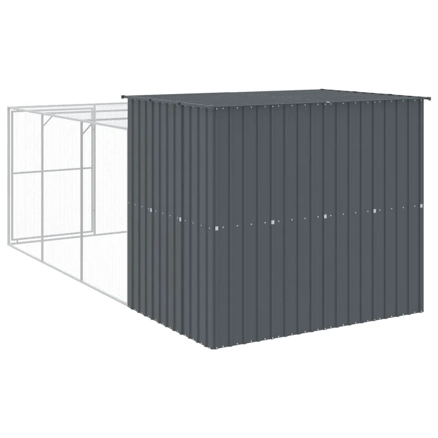 Niche pour chien avec cour anthracite 214x457x181 cm - 5