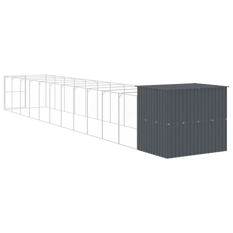 Niche pour chien avec cour anthracite 214x1273x181 cm - 5