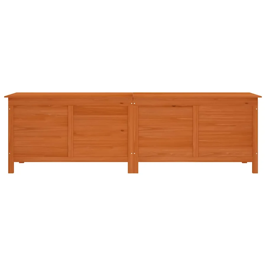 Boîte de rangement de jardin marron bois massif de sapin - 4