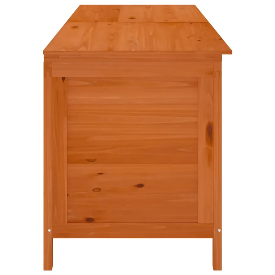 Boîte de rangement de jardin marron bois massif de sapin - 5