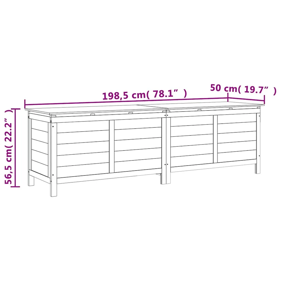 Boîte de rangement de jardin marron bois massif de sapin - 8