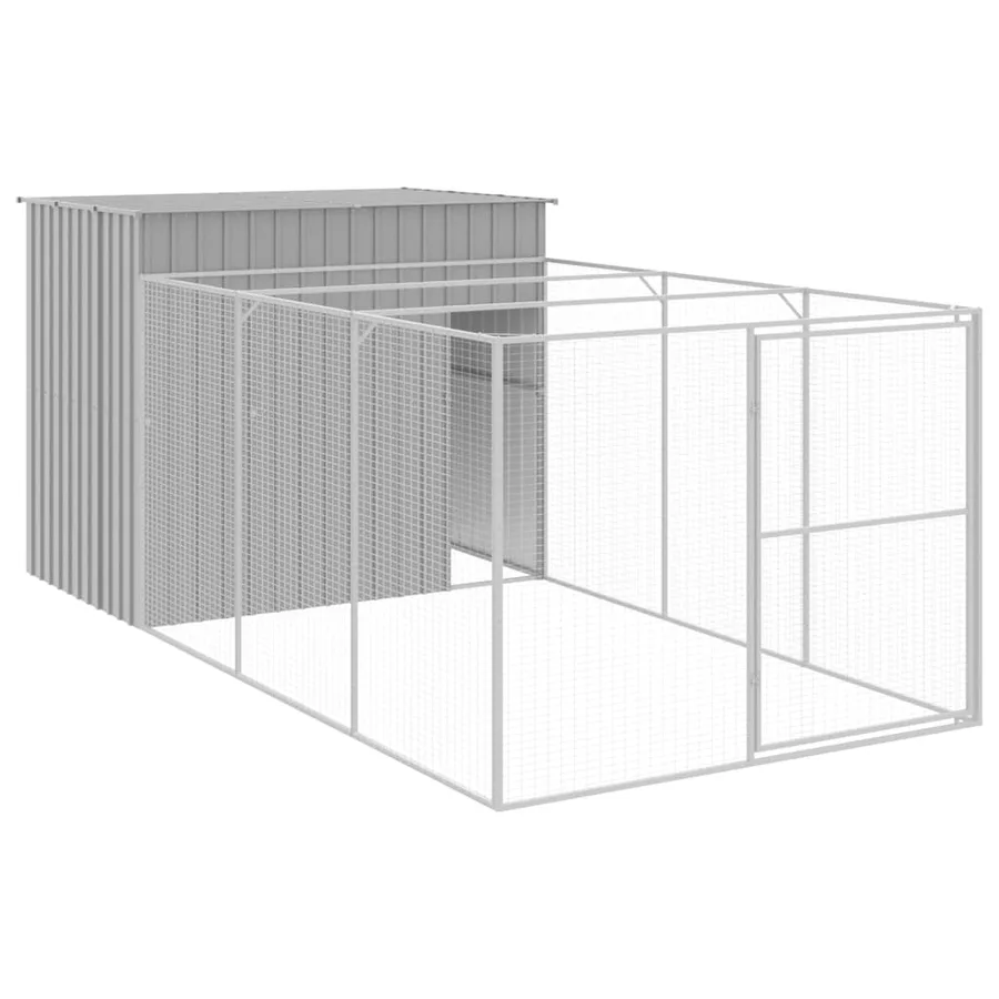 Niche pour chien avec cour gris clair 214x457x181 cm - 2