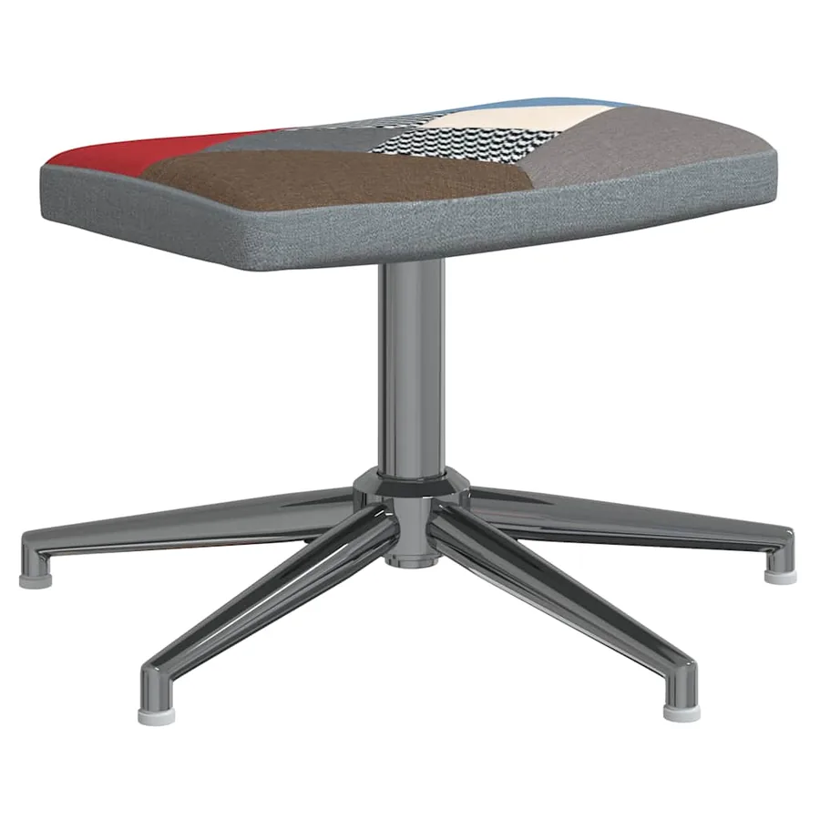 Chaise de relaxation avec tabouret Patchwork Tissu - 6