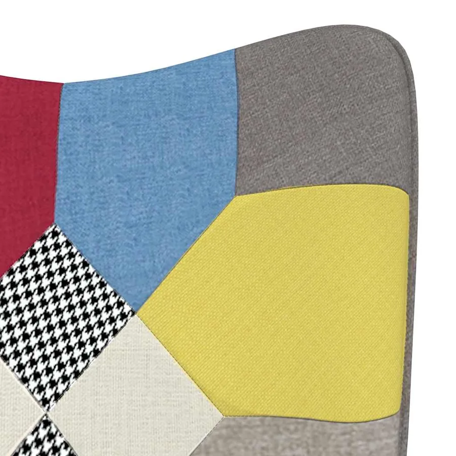 Chaise de relaxation avec tabouret Patchwork Tissu - 8