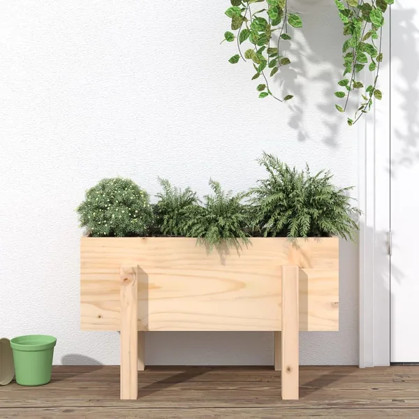 Jardinière 62x30x38 cm bois massif de pin
