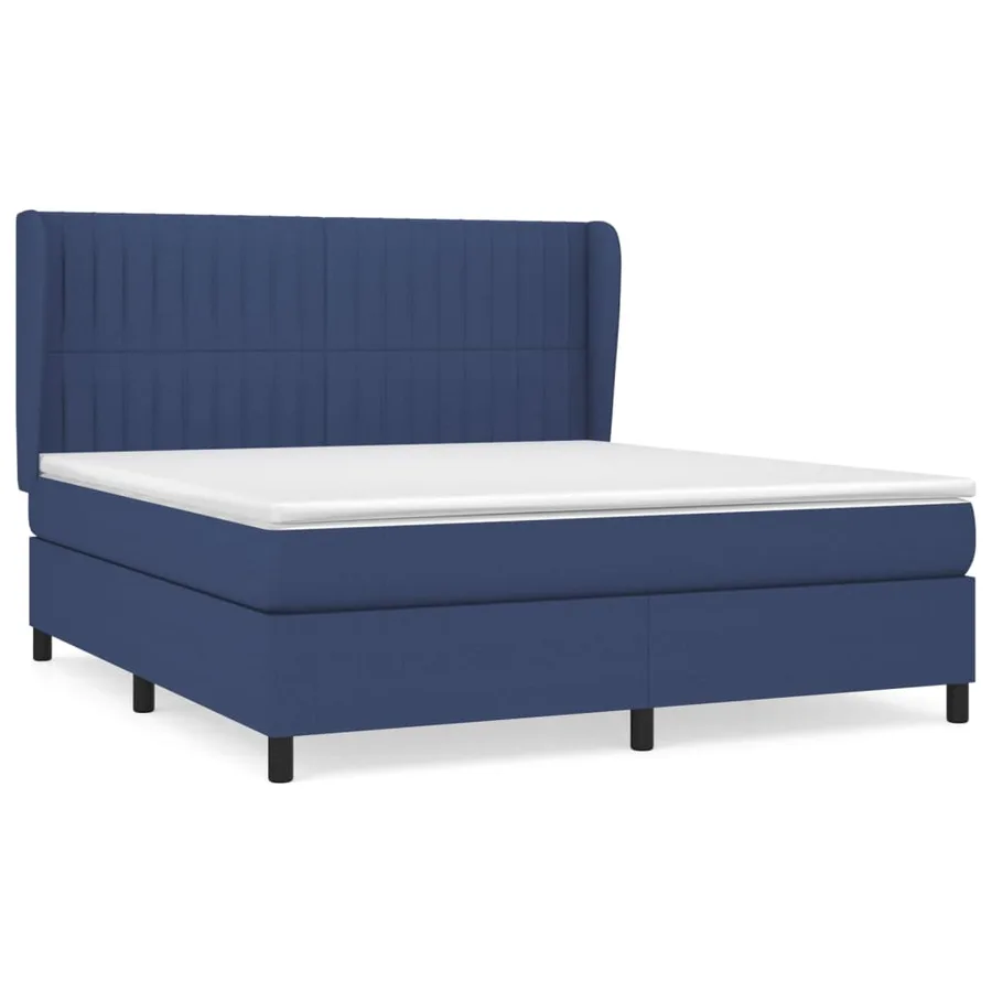 Sommier à lattes de lit avec matelas Bleu 180x200 cm Tissu - 2