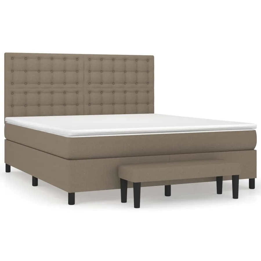 Sommier à lattes de lit avec matelas Taupe 180x200 cm Tissu - 2
