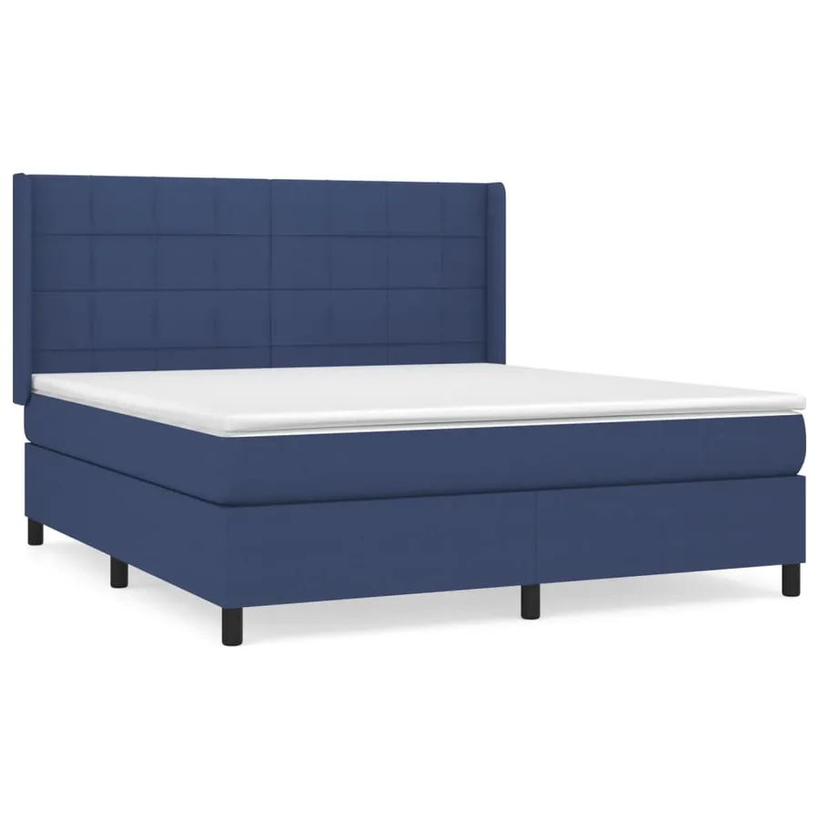 Sommier à lattes de lit avec matelas Bleu 180x200 cm Tissu - 2