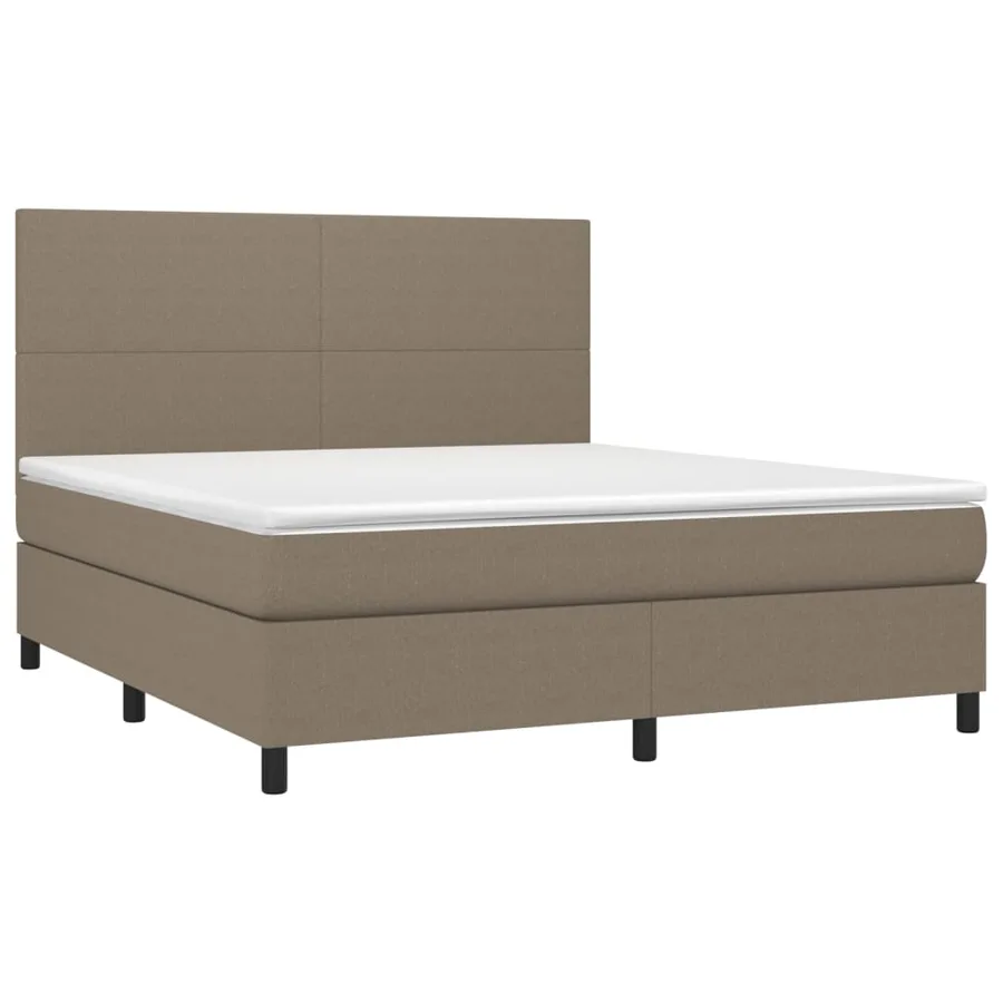 Sommier à lattes de lit avec matelas Taupe 180x200 cm Tissu - 3