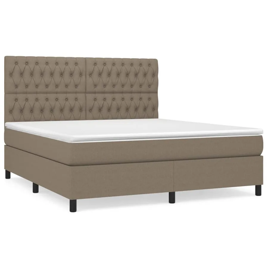 Sommier à lattes de lit avec matelas Taupe 180x200 cm Tissu - 2