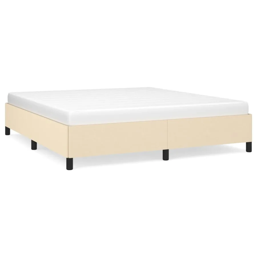 Cadre de lit sans matelas crème 180x200 cm tissu - 2