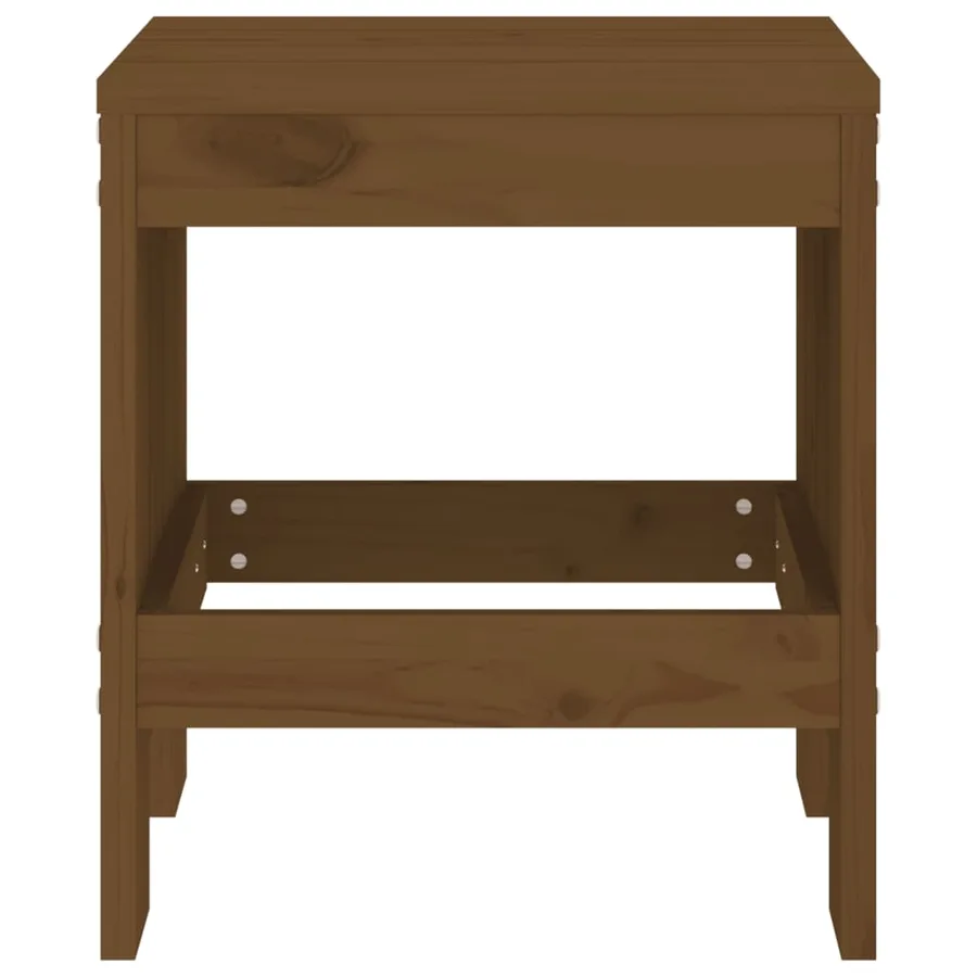 Tabourets de jardin lot de 2 marron miel 40x36x45 cm pin massif - 4