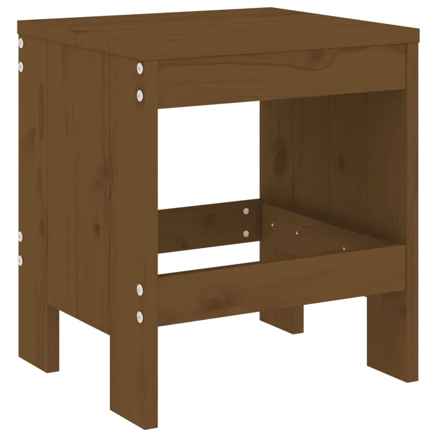 Ensemble à manger de jardin 17 pcs marron miel bois pin massif - 4