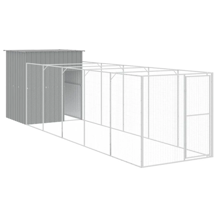 Niche pour chien avec cour gris clair 165x659x181 cm - 2
