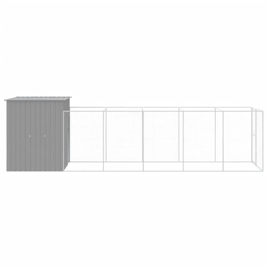 Niche pour chien avec cour gris clair 165x659x181 cm - 4
