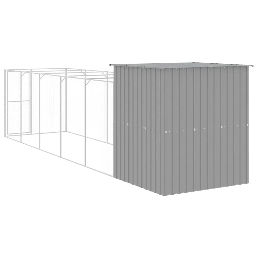 Niche pour chien avec cour gris clair 165x659x181 cm - 5