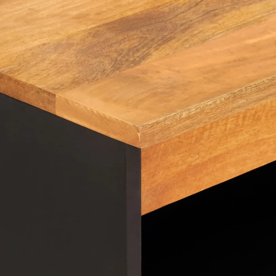 Armoire latérale marron et noir 60x33,5x75 cm bois de manguier - 7