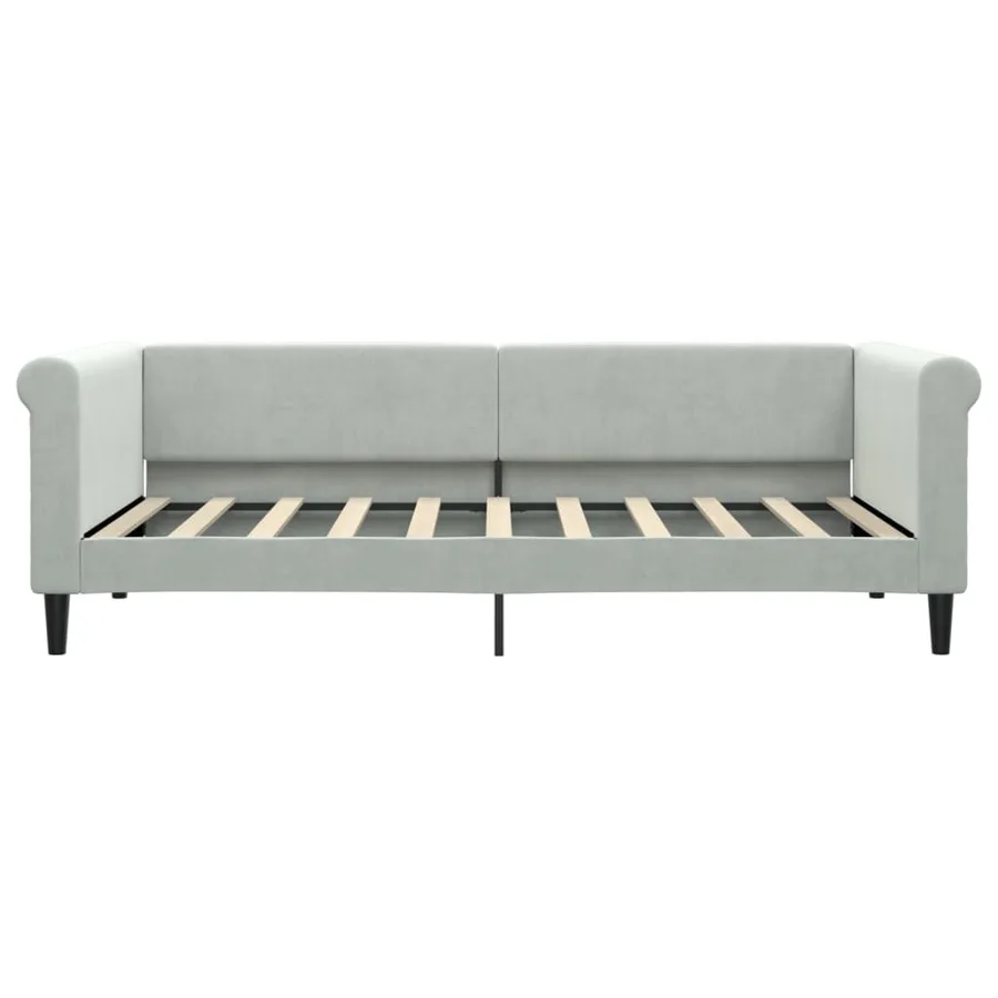 Lit de jour avec matelas gris clair 90x190 cm velours - 4