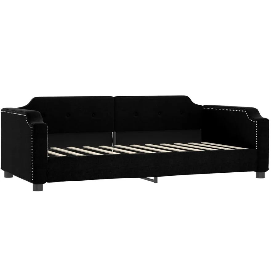 Lit de repos sans matelas noir 90x200 cm tissu - 2