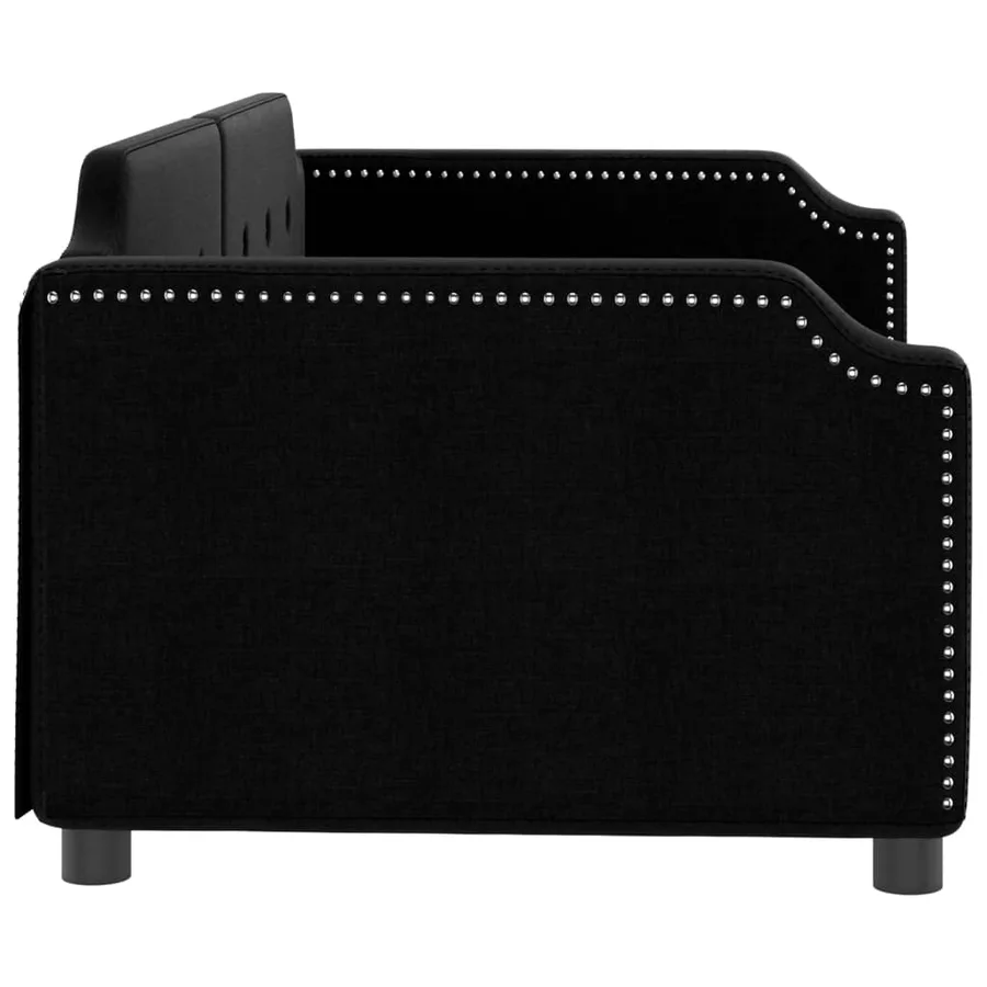 Lit de repos sans matelas noir 90x200 cm tissu - 4
