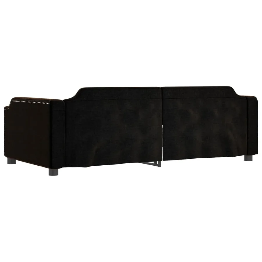 Lit de repos sans matelas noir 90x200 cm tissu - 5