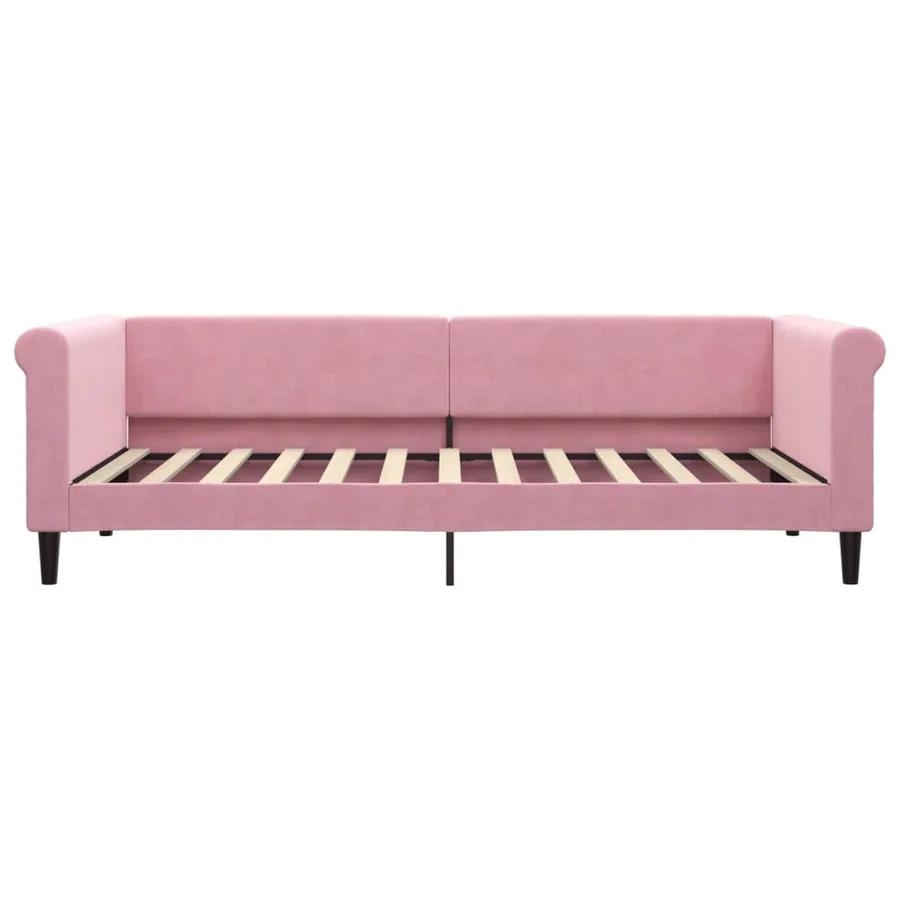 Lit de repos sans matelas rose 90x200 cm velours - 3