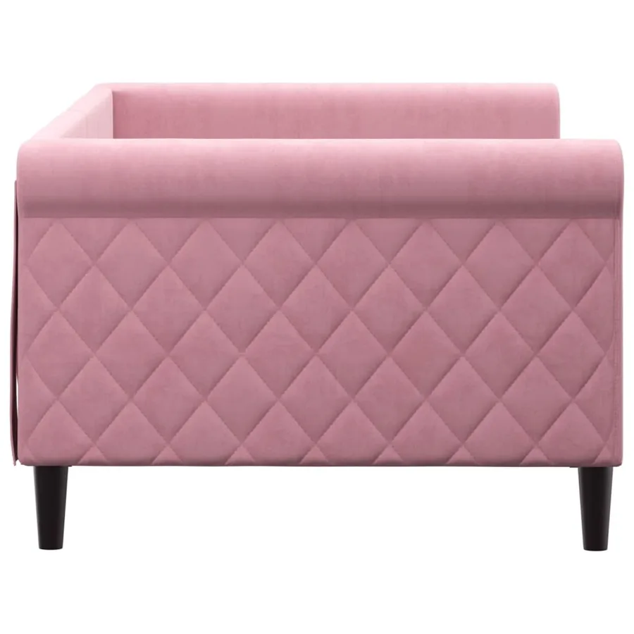 Lit de repos sans matelas rose 90x200 cm velours - 4
