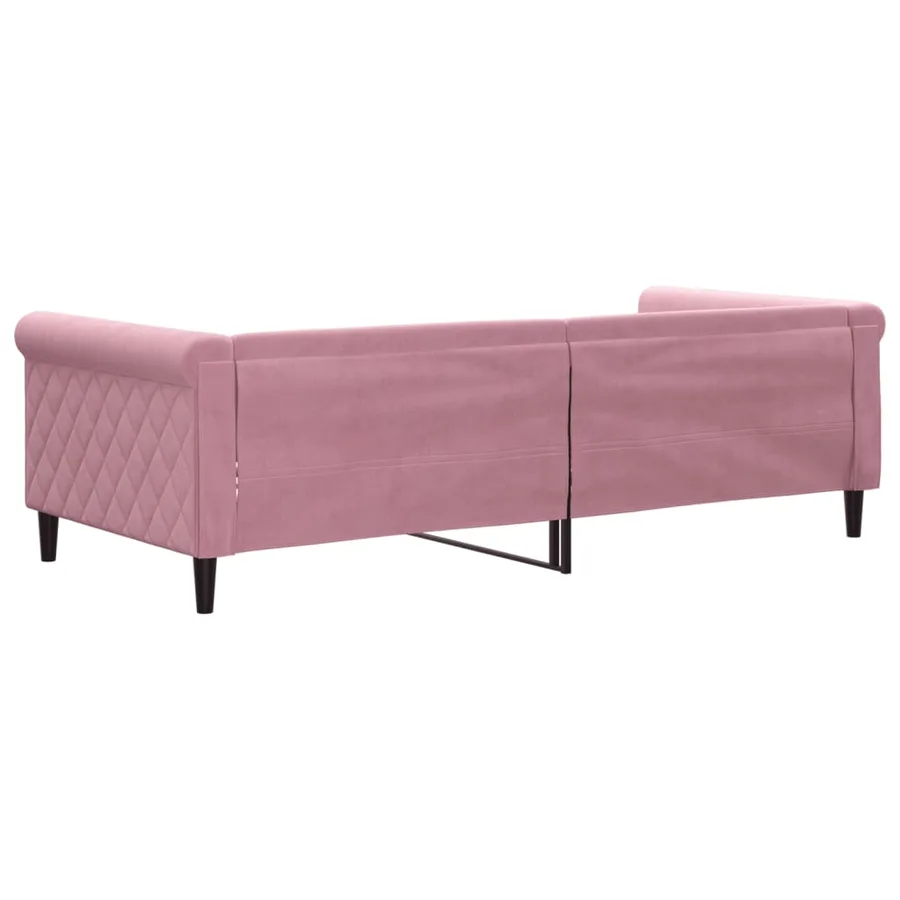 Lit de repos sans matelas rose 90x200 cm velours - 5