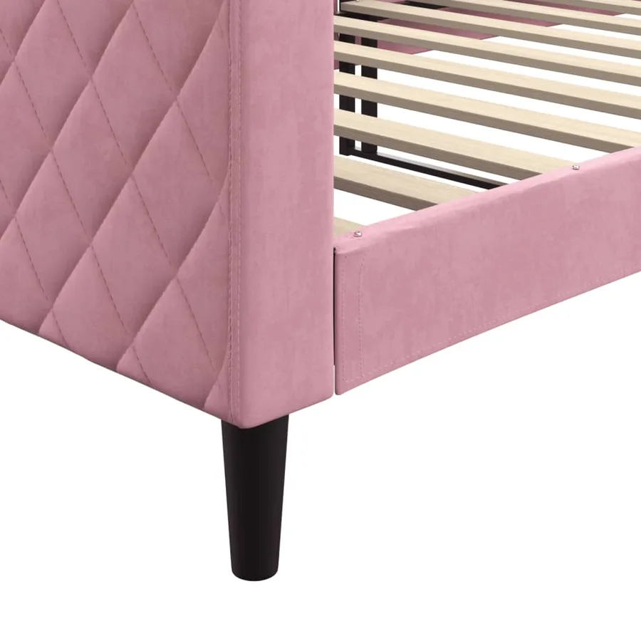 Lit de repos sans matelas rose 90x200 cm velours - 6