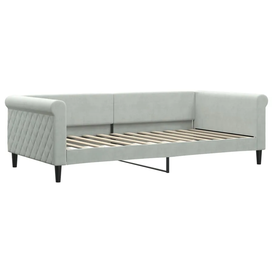 Lit de repos sans matelas gris clair 100x200 cm velours - 2