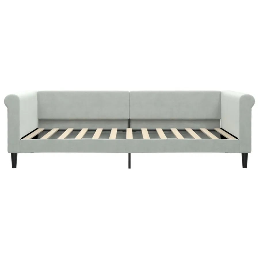 Lit de repos sans matelas gris clair 100x200 cm velours - 3