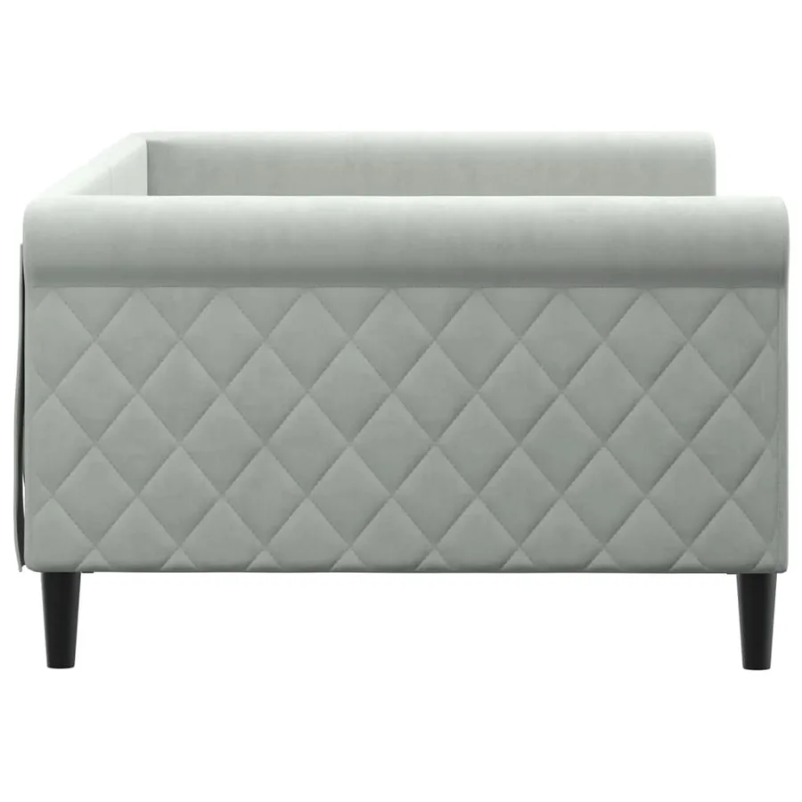 Lit de repos sans matelas gris clair 100x200 cm velours - 4