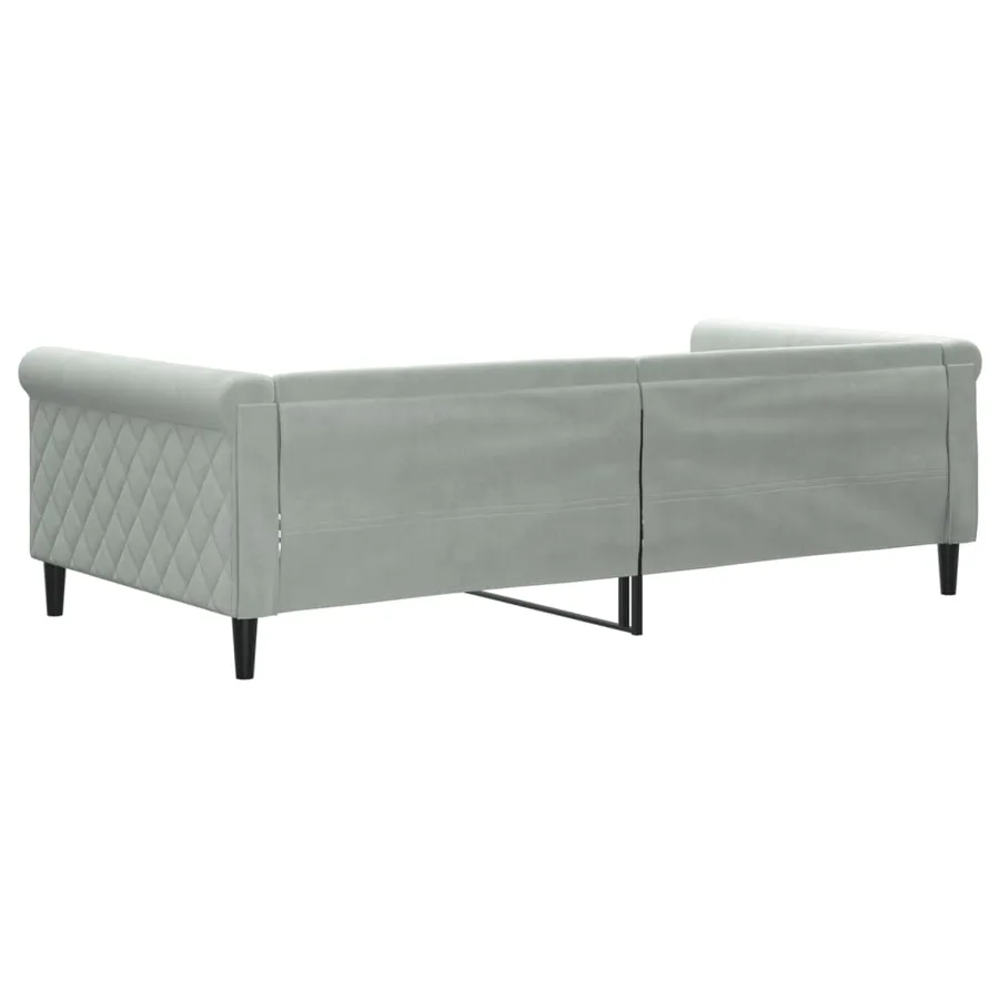 Lit de repos sans matelas gris clair 100x200 cm velours - 5