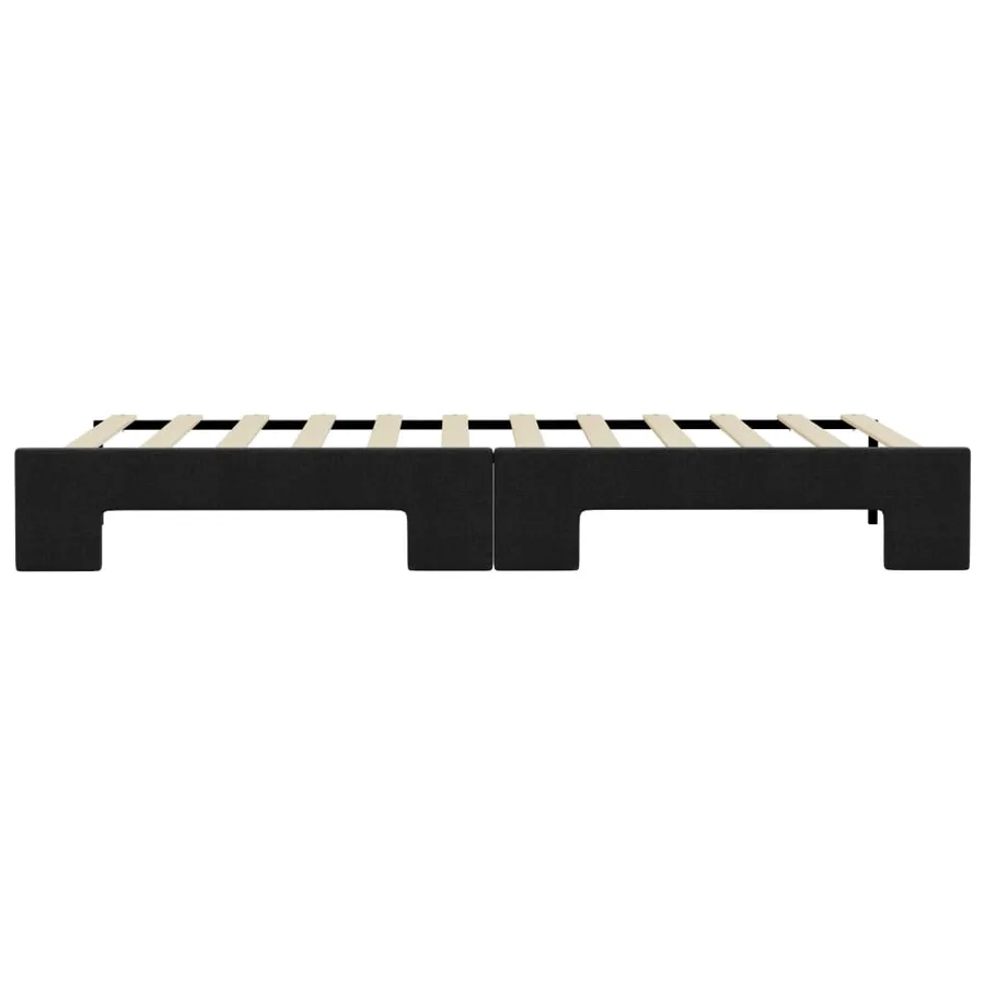 Lit de jour avec lit gigogne noir 90x190 cm tissu - 9
