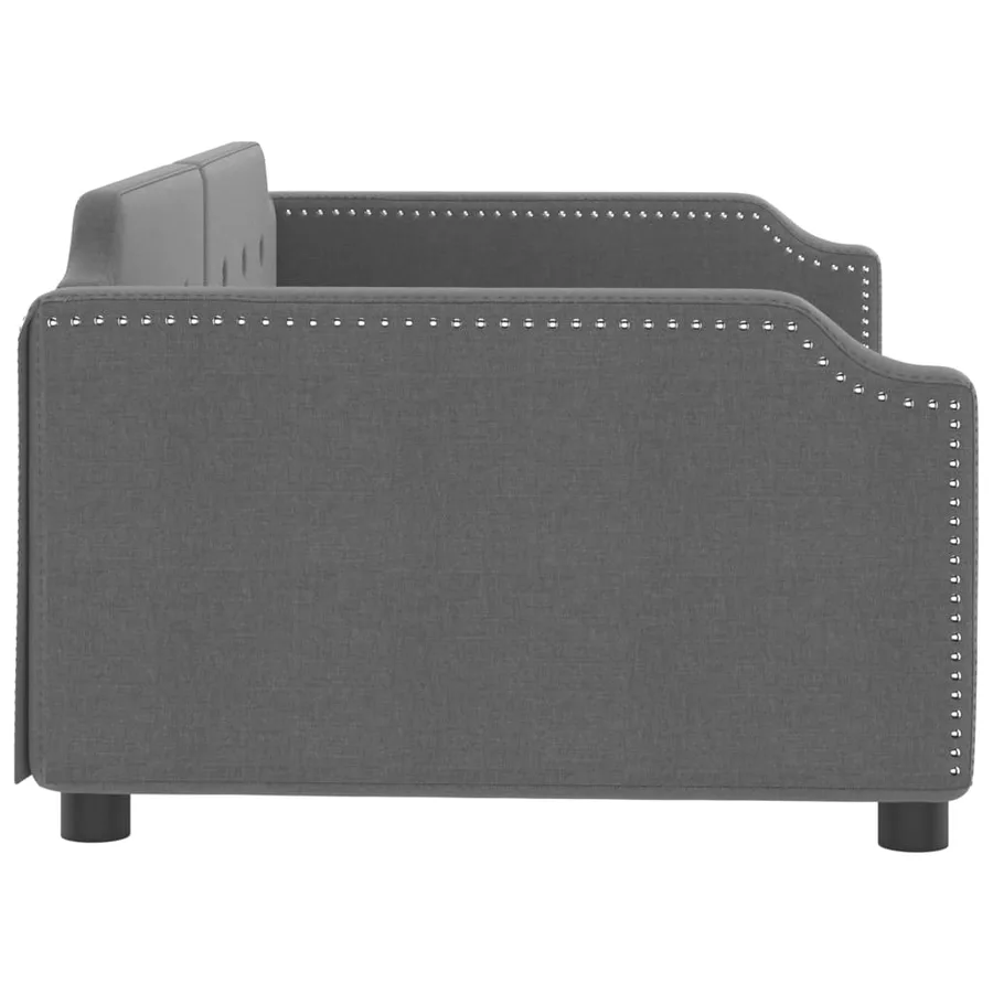 Lit de repos gris foncé 100x200 cm tissu - 4
