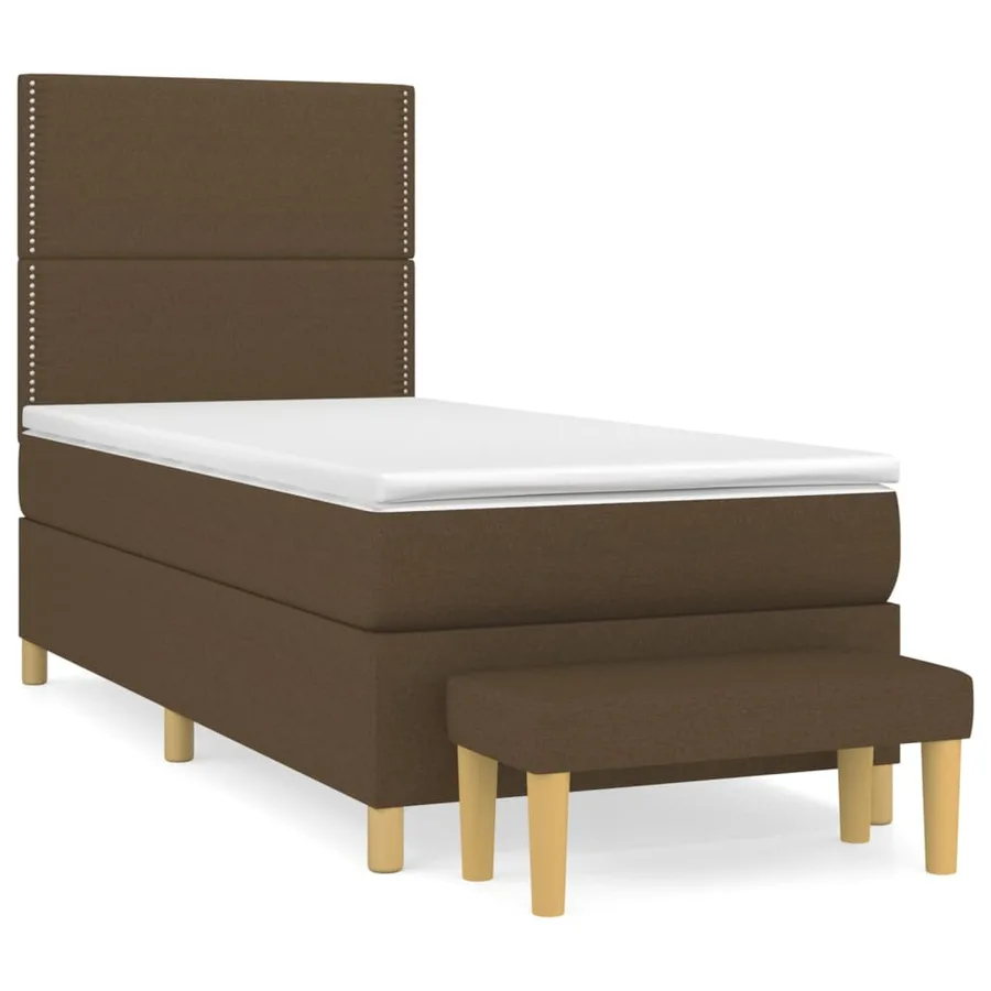 Sommier à lattes de lit avec matelas Marron foncé 90x200 cm - 2