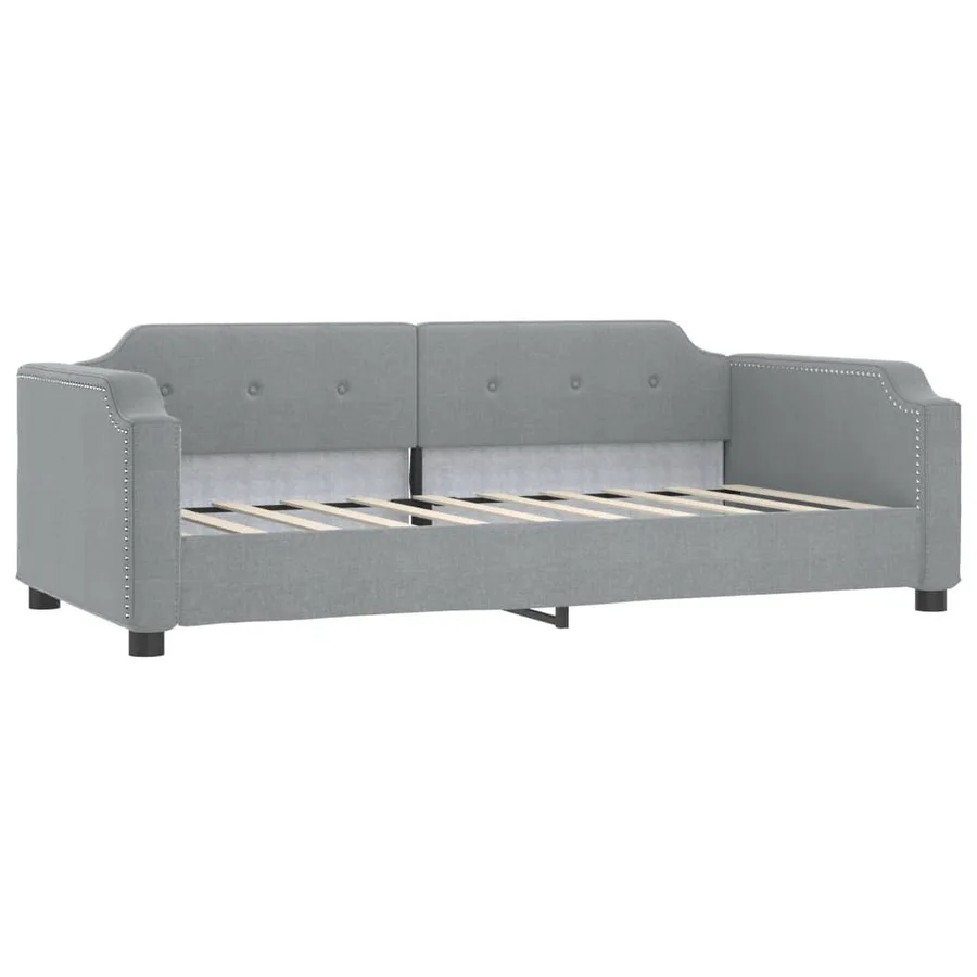 Lit de repos sans matelas gris clair 90x200 cm tissu - 2