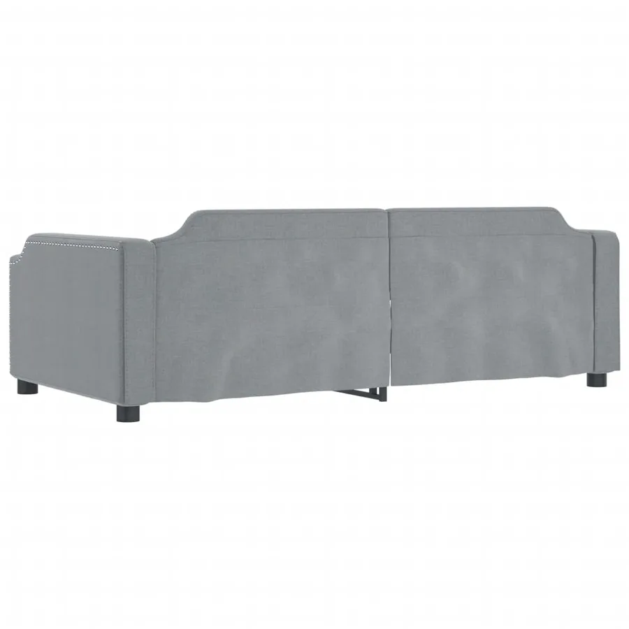 Lit de repos sans matelas gris clair 90x200 cm tissu - 5
