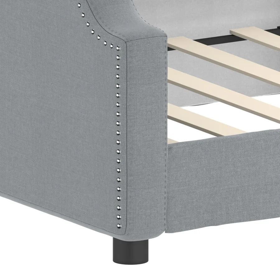 Lit de repos sans matelas gris clair 90x200 cm tissu - 6