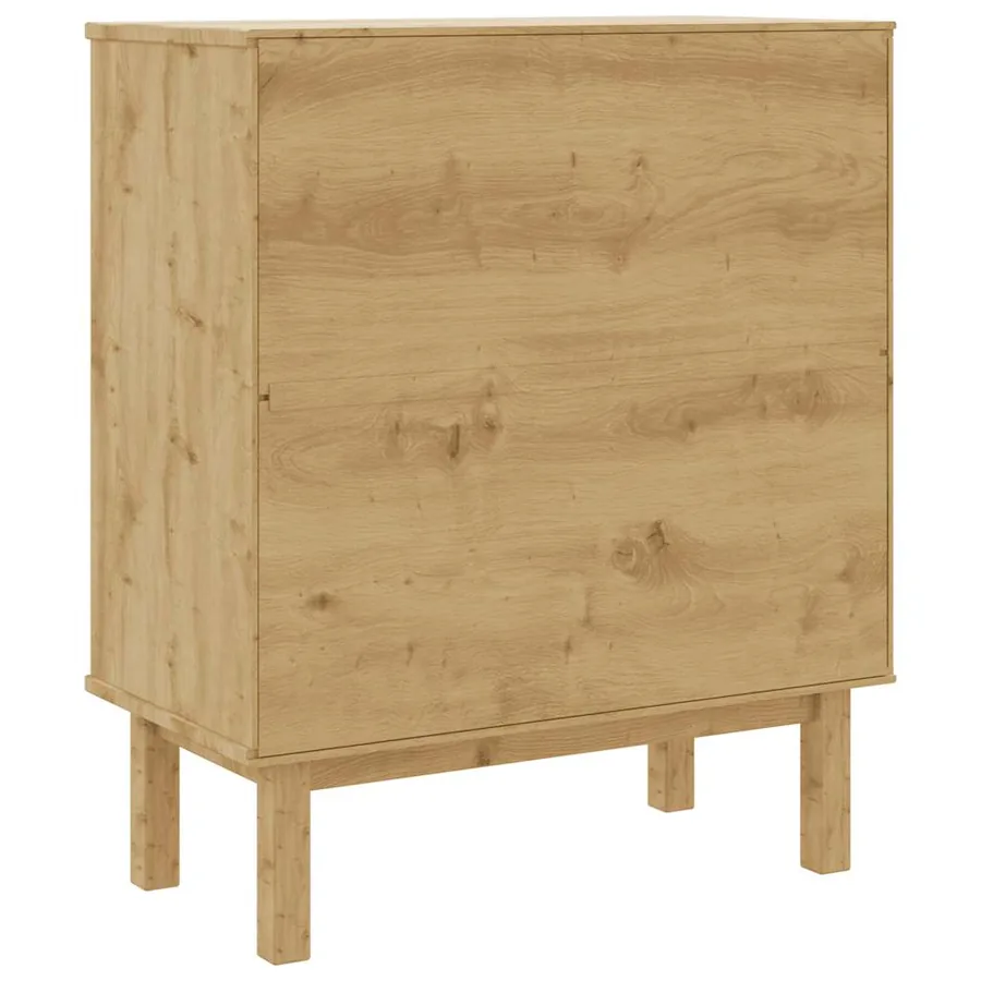 Commode OTTA Marron et blanc 76,5x39,5x90 cm Bois de pin massif - 8