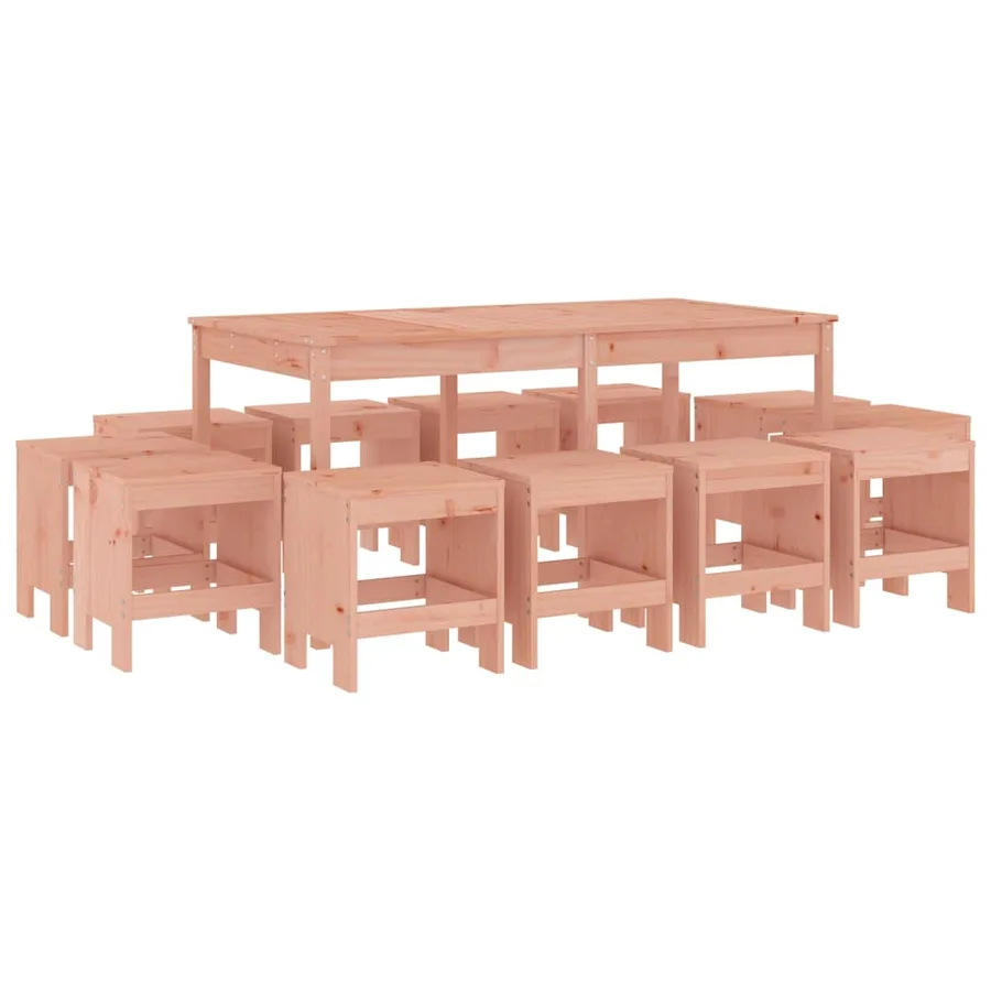 Ensemble à manger de jardin 13 pcs bois massif de Douglas - 2