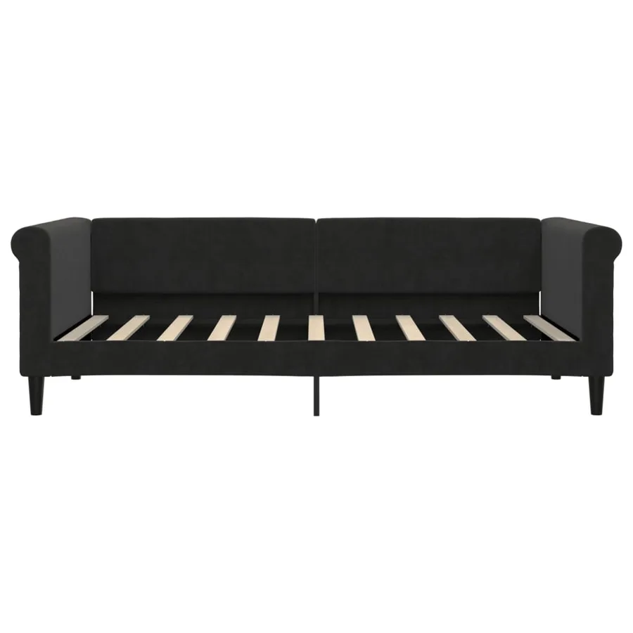 Lit de jour avec matelas noir 90x190 cm velours - 4