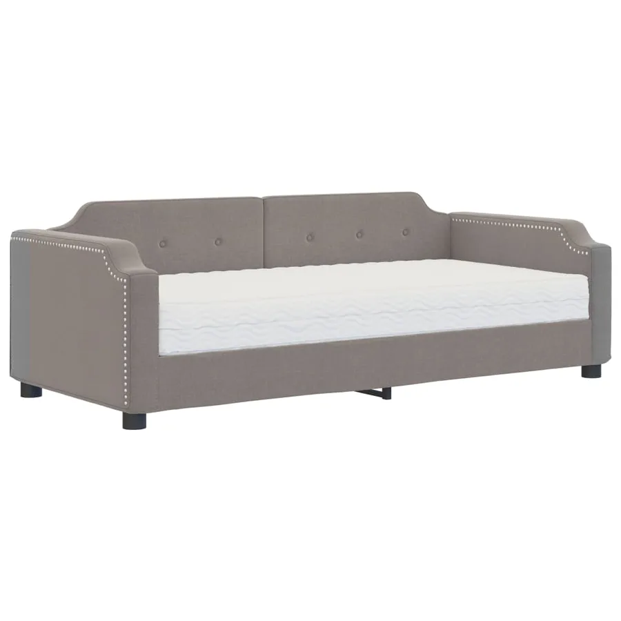 Lit de jour avec matelas taupe 90x200 cm tissu - 2