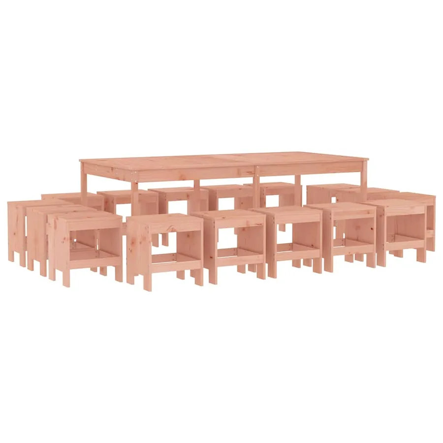 Ensemble à manger de jardin 17 pcs bois massif de Douglas - 2