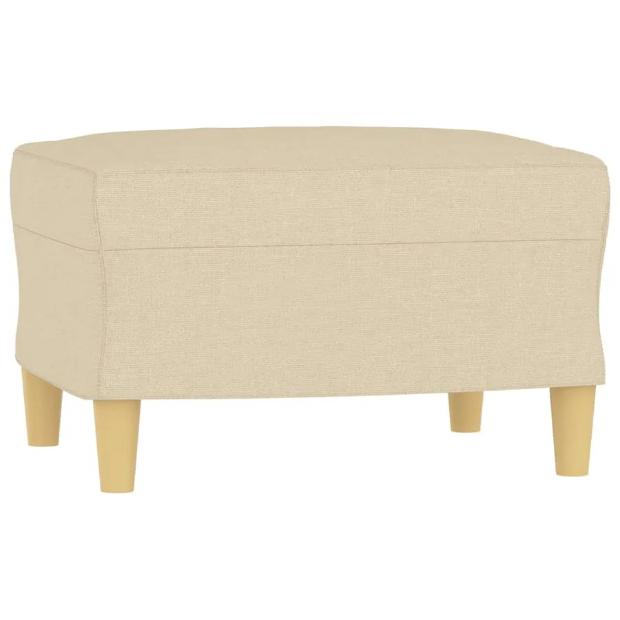 Fauteuil avec repose-pied Crème 60 cm Tissu - 5